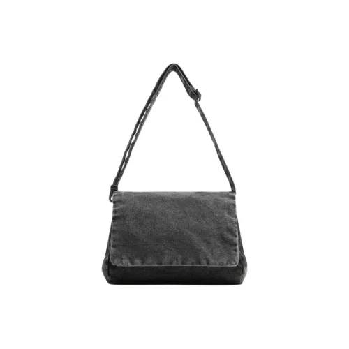 ZARA 100% хлопок Сумка через плечо Мужская Черная