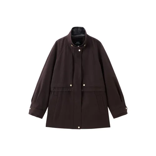 PEACEBIRD Инжирный Фиолетовый Женская Тренч