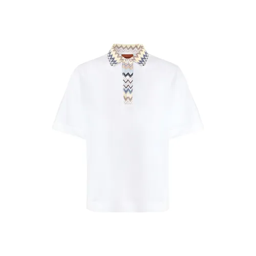 MISSONI FW24 Поло Мужское Многоцветное Белое