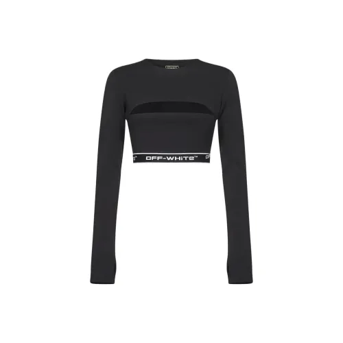 Off Белый Черный Женский Короткий Топ