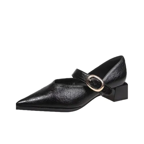 Wuji Грубый каблук Туфли Мэри Джейн 4CM Женские