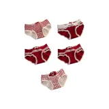 [5 Штук] Красная клетка + Красный бант + Кружевной бант 2 + Нагрудник с двойным бантом