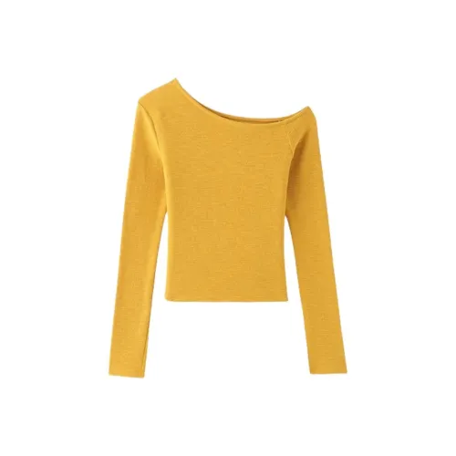 IUNOP Имбирно-желтые женские футболки T