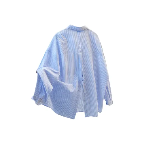 Cypress House Светло-синие полосы Женские рубашки