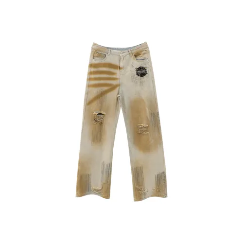 FORCEPULR Желтые Грязные Унисекс Джинсы