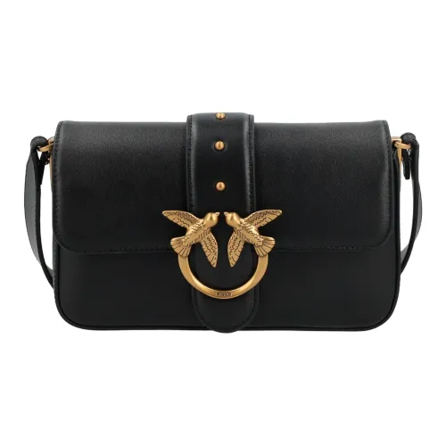PINKO Love Series Кожа Сумка через плечо Мини Женская Черная