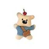 Бежевый плюшевый медведь подвеска