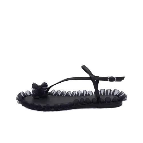 ElegiFemme Tulle Memo Черная пряжа Журнал One Ремень Сандалии Женские