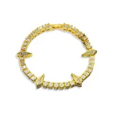 Черный браслет "Пантера Шипы" - золото