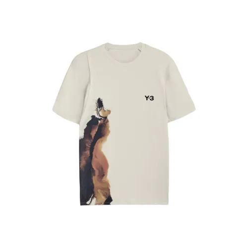 Y 3 FW25 Белый Серый Мужская T-Рубашка