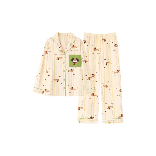 PBENO PD 88387 Полосы Щенок Женские Пижамные комплекты