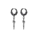 Серьги-клипсы "Черный Меч" (1 пара)