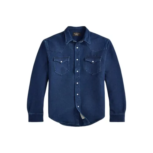 Double RL Индиго Мужские Рубашки