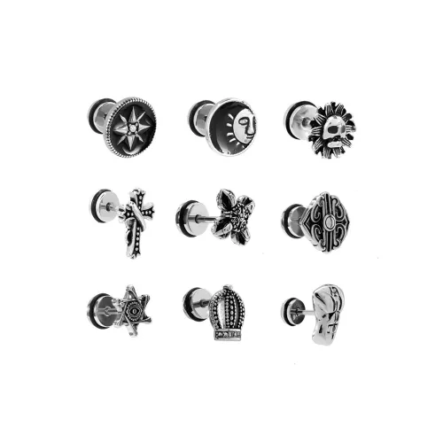 GUDUD Титановые и стальные серьги-гвоздики унисекс