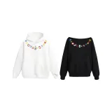 Белый с капюшоном + Черный асимметричный плечевой