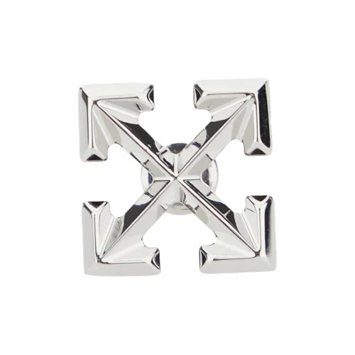 OFF Белый Brass Earrings Мужской Серебряный