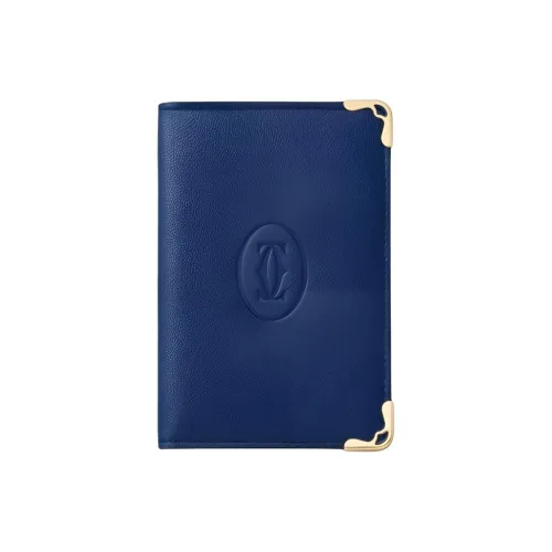 Cartier Must De Cartier Телячья кожа Держатель для карт Женские Темно-синий