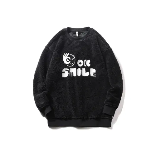 UOD Свободный крой Минималистский стиль Флис с подкладкой Термический Пуловер Топ Толстовка Унисекс