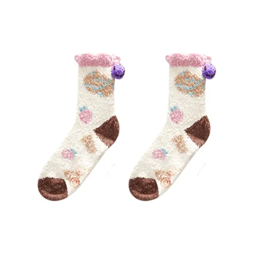 GUKOO Дымчатый Белый Женские Носки MID до Икры