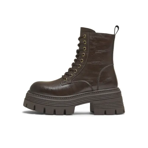 teenmix Классический Похудение Кожаные Ботинки Короткий Мартин Ботинок 6 см Женские