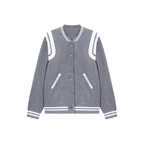 SKYA Серый Утепленный Женский Бейсбольный Джерси