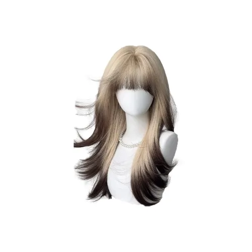 Northward Incline Siamese Cat Женская Перука Высокого Уровня Золотистый Черный Градиент Длинные Прямые Волосы Городской Chic Стиль Милый