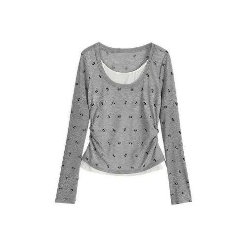 Pa33word Серый Женские T-рубашки