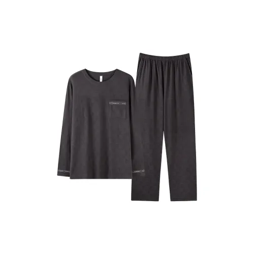 Qin Jing Серый Зеленый [Подарочный набор в коробке] Мужской комплект пижам