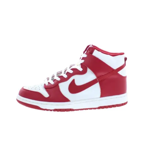 Nike Dunk High Топ Скейтборд Кроссовки Унисекс Белый Красный