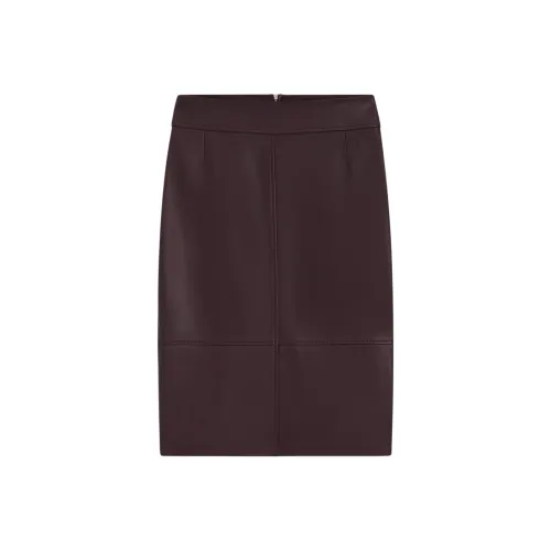Hugo Boss Кожа Длинная Юбка Облегающего Кроя Женская