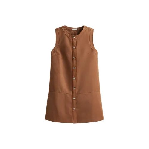 H M Коричневые Женские Платья без Рукавов