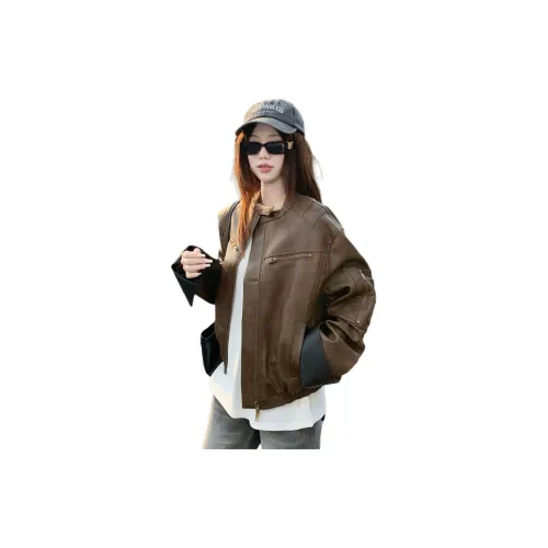 QIAOMONVHAI Кожа Куртка Женская