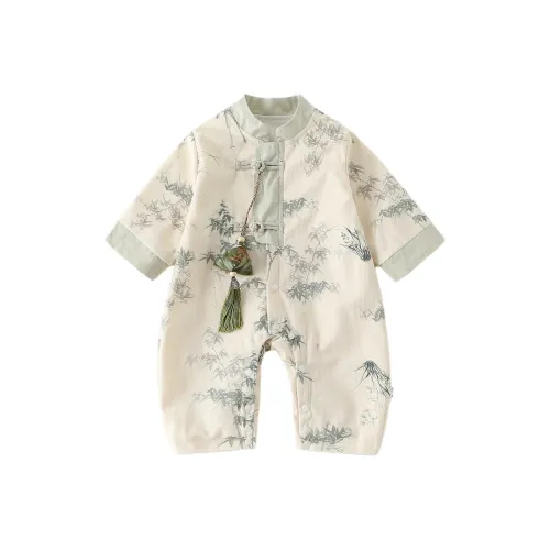 XiaoJinBu Бежево-желтые комбинезоны ползунки для малышей