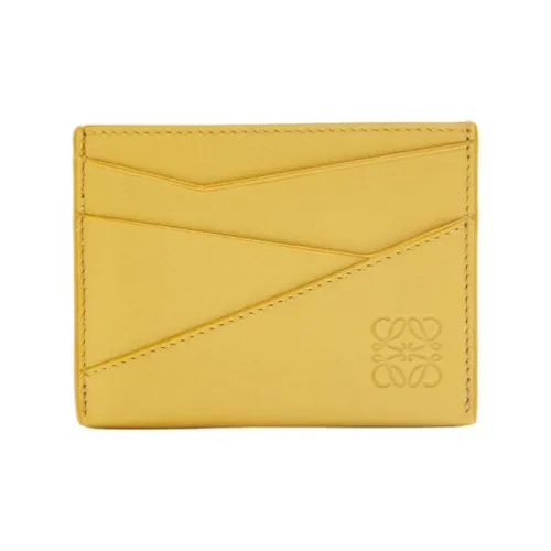 LOEWE Пазл Телячья кожа Держатель для карт Мужской Желтый
