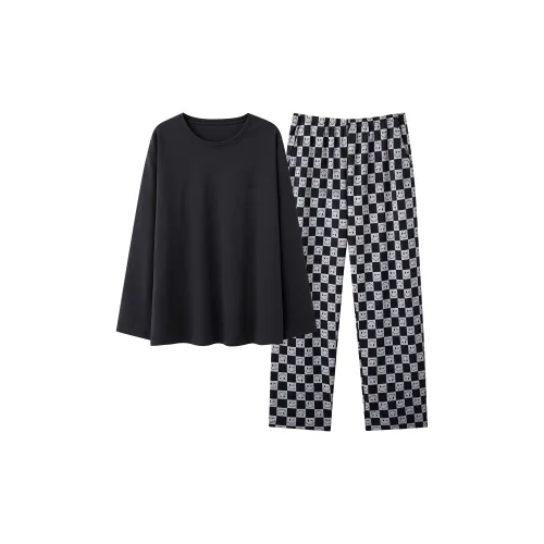 Pretty lady Черный Серый Мужской Пижамный Комплект