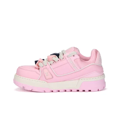 LOUIS VUITTON Trainer Maxi LOVE Component Logo Низкие Скейтборд Кроссовки Женские Розовые