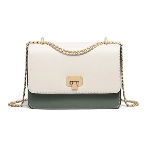 OUBOTE Сумка через плечо из синтетической кожи стандартная белого и зеленого цвета