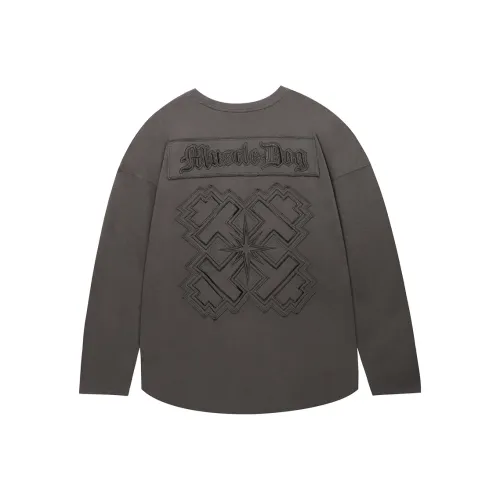 Muscle Dog Темно-серый Мужская T-рубашка