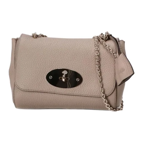 Mulberry Кожа Плечевая Сумка Женская Бежевая
