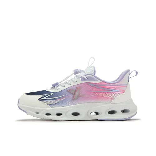 XTEP Детская беговая обувь Низкий топ Классический Белый Темно-фиолетовый Школьный возраст