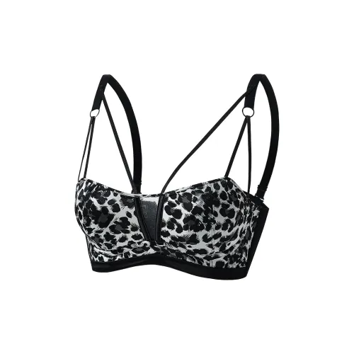 2323 Леопардовый принт белый женский бюстгальтер