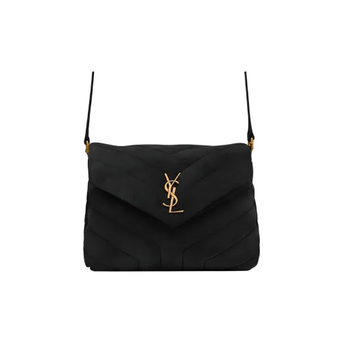 SAINT LAURENT LOULOU Замша Quilted Кожа Коровья кожа Сумка через плечо Сумка через плечо Мини Женская Черная