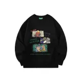 Черный флисовый худи с круглым вырезом