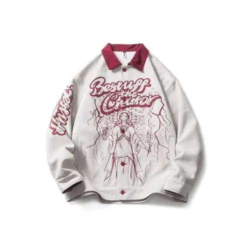 DONGDONGGUAI Экрю Унисекс Куртки