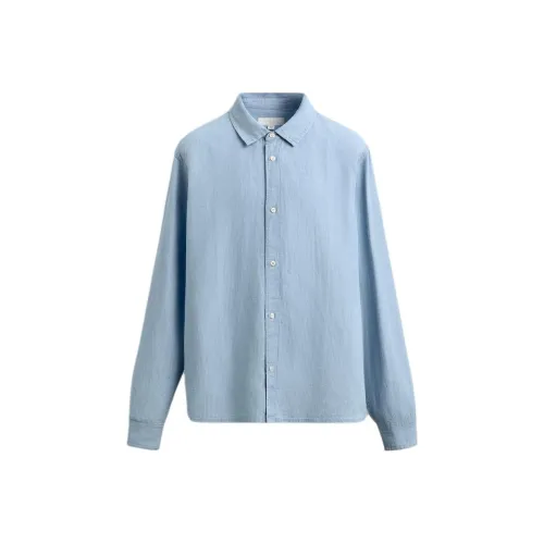 ZARA Небесно-голубой Мужские Рубашки