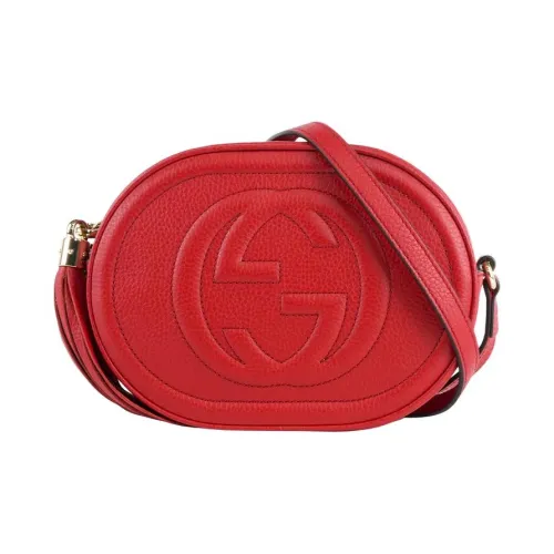 GUCCI SOHO Совместный бренд Коровья кожа Сумка через плечо Сумка на плечо Женская Красная