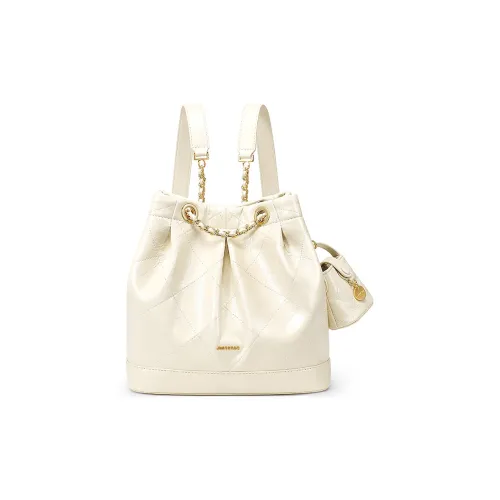 JUST STAR Вощеная кожа Carry Рюкзак Стандартный Женские Белый Черный