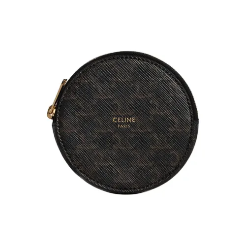 CELINE Triomphe Холст Монетница Кошелек для монет Унисекс Черный