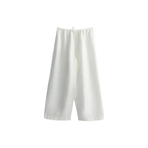 ZARA Морозный Белый Женские Пижамные Штаны