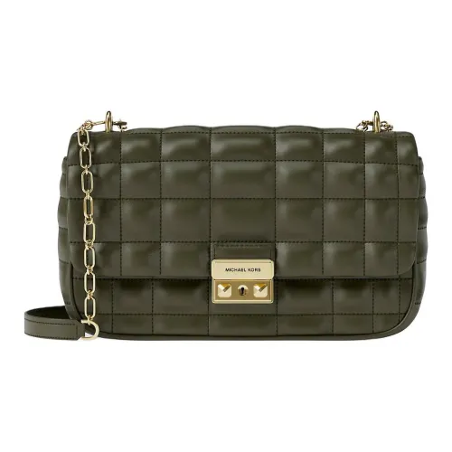MICHAEL KORS Tribeca Кожа Сумка через плечо Большая Женская Темно-зеленая